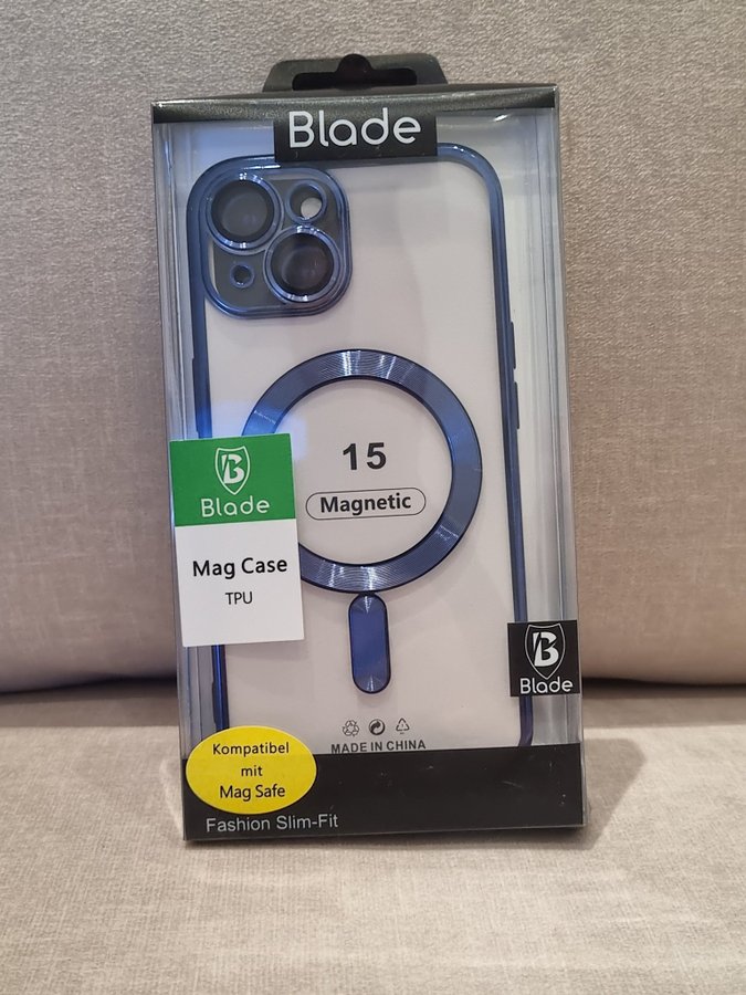 Blade Mag Case blå TPU iPhone 15