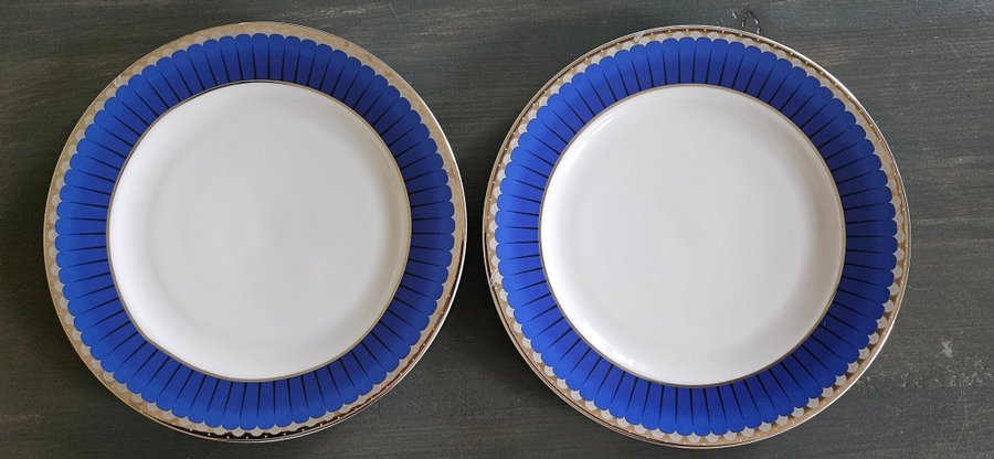 2 x Tallrik assiett o skål SIGVARD BERNADOTTE Mariann Blue "Christineholm"