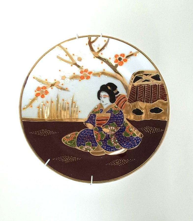 Antik japansk geisha tallrik (Antique Japanese Geisha Plate)