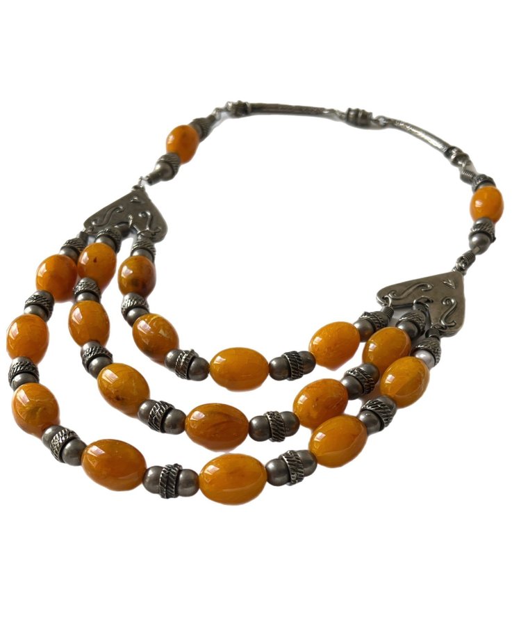 Gorgeous vintage Y2K 90s triple amber look necklace