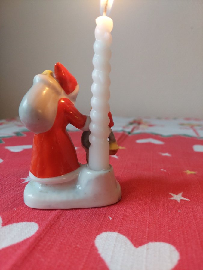 Söt Gamla tomte ljusstake retro