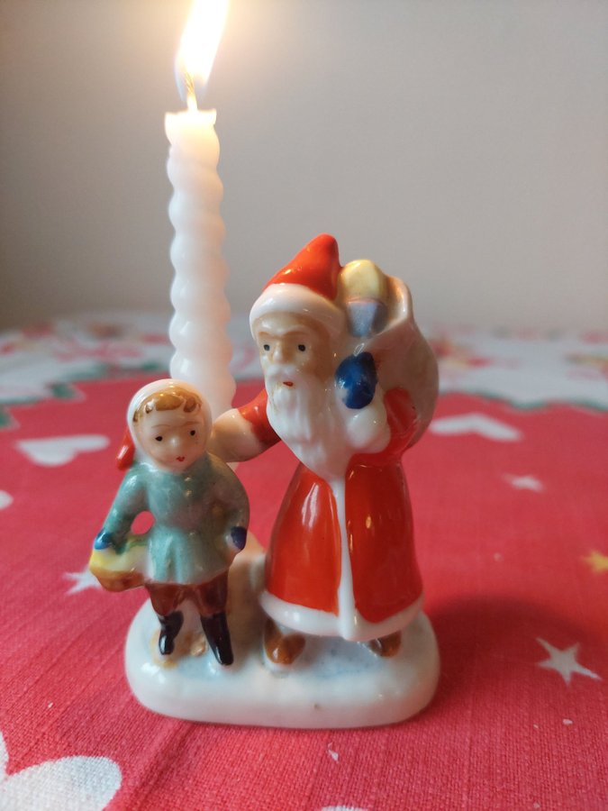 Söt Gamla tomte ljusstake retro