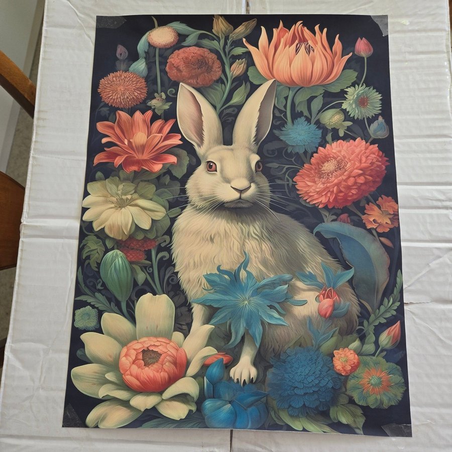 Ljuvlig bild på canvasduk, tavla, poster, HARE/KANIN, WILLIAM MORRIS