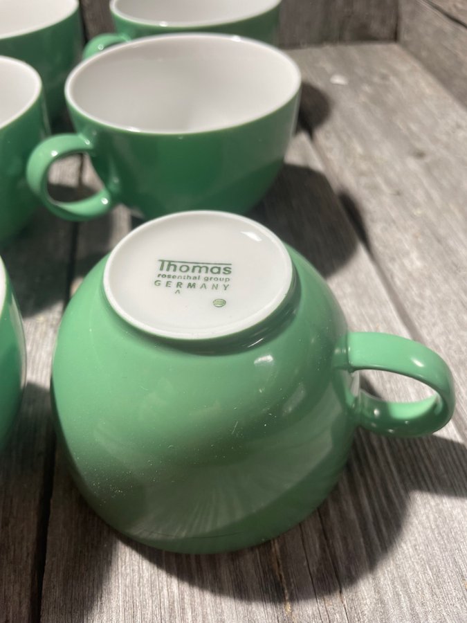 Light green- ROSENTHAL COFFEE CUP SET, 6 pieces