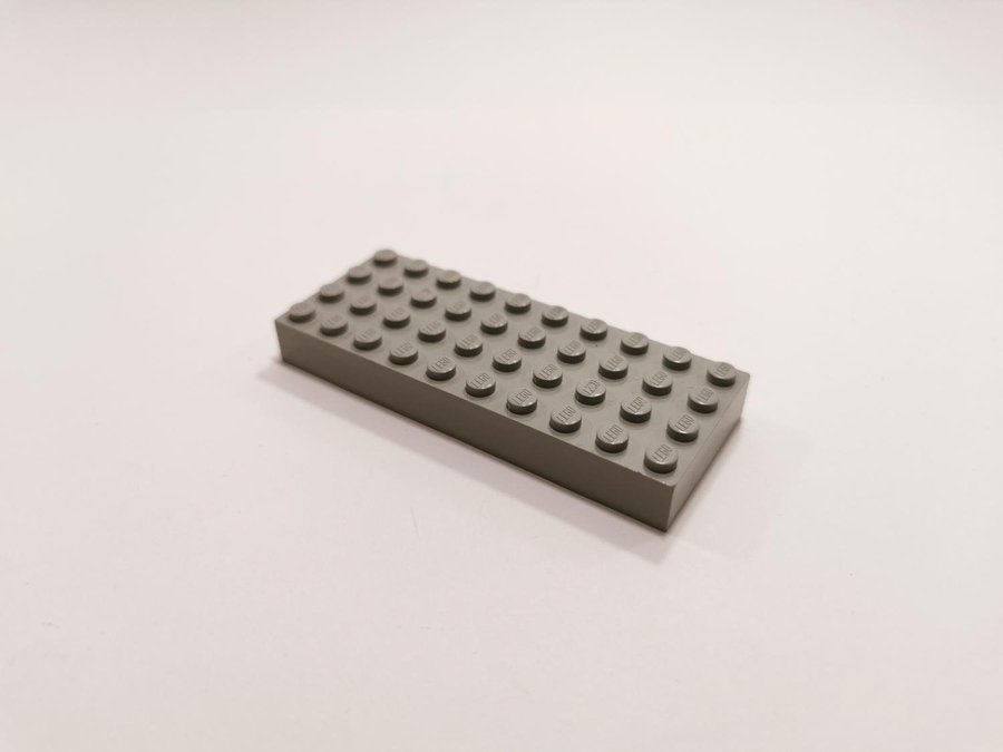 Lego - platta - hög - 4x10 - part 6212 - ljusgrå (old light gray)