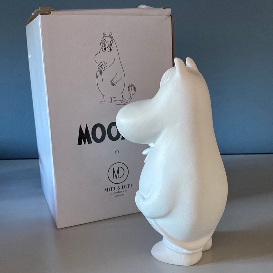 Moomin figur i lergods, Mitt  Ditt. Oanvänd.