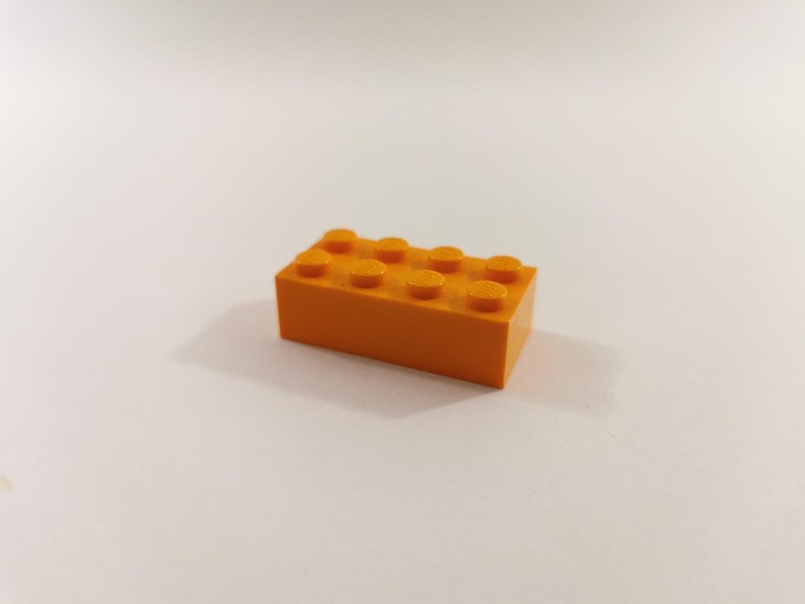 Lego - brick - bas - hög - 2x4 - part 3001 - orange