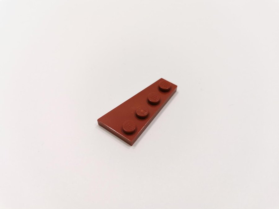 Lego - wedge - vinge - plate - vänster - 4x2 - part 41770 - vinröd