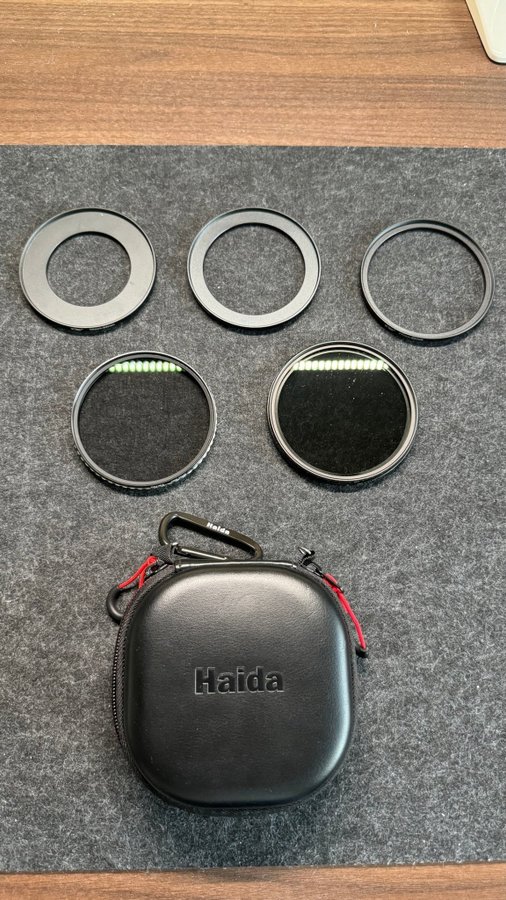 Kamera filter kit med case och stepuprignar, passar, 55mm, 67mm, 82mm