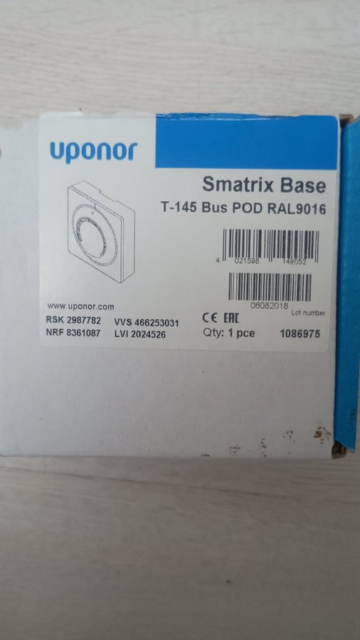 Rumstermostat Uponor Smatrix BASE T-145 Bus POD