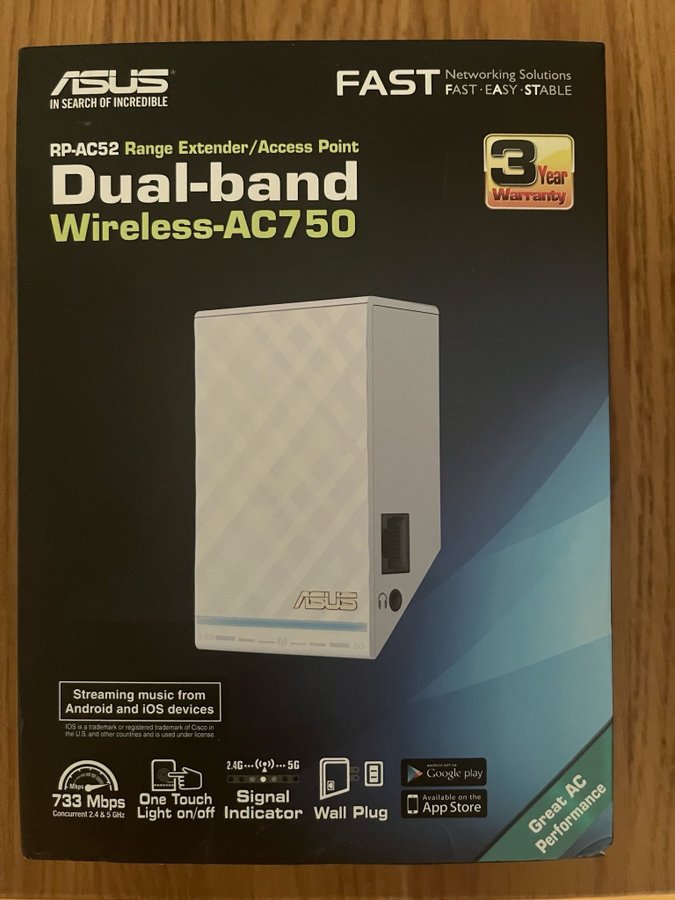 ASUS RP-AC52 Dual-band Wireless-AC750 Range Extender/Access Point