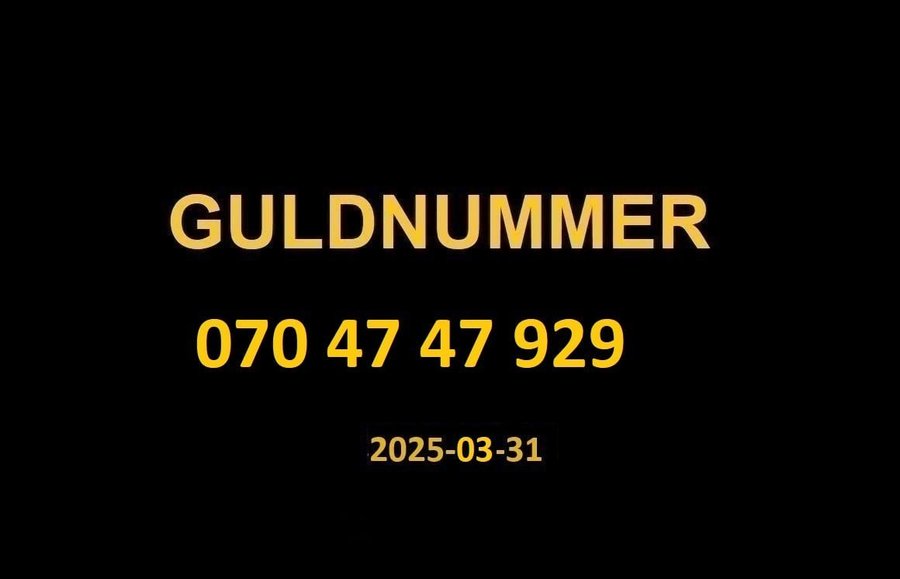 070 47 47 929 GULDNUMMER mobilnummer telefonnummer kontantkort nummer guld