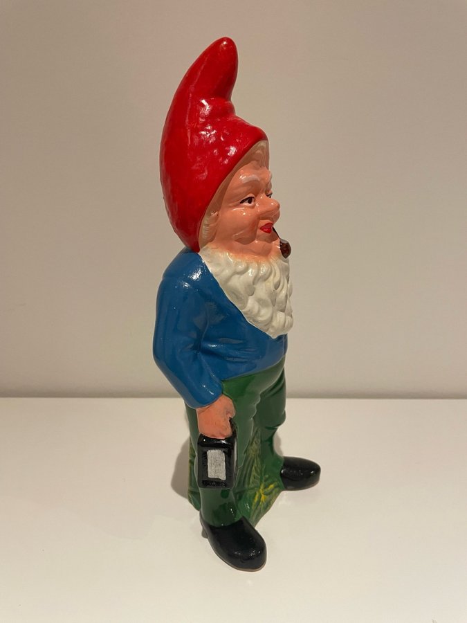 Fin tomte med pipa • Retro • 26 cm