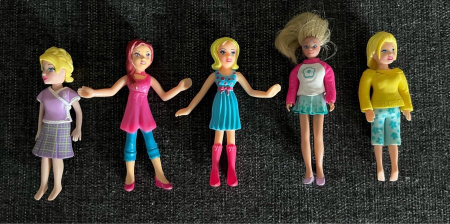 5 st Polly Pocket dockor/figurer