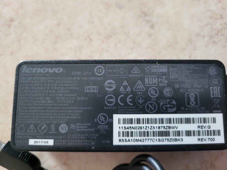 Lenovo 65W 20V Laptop Adapter