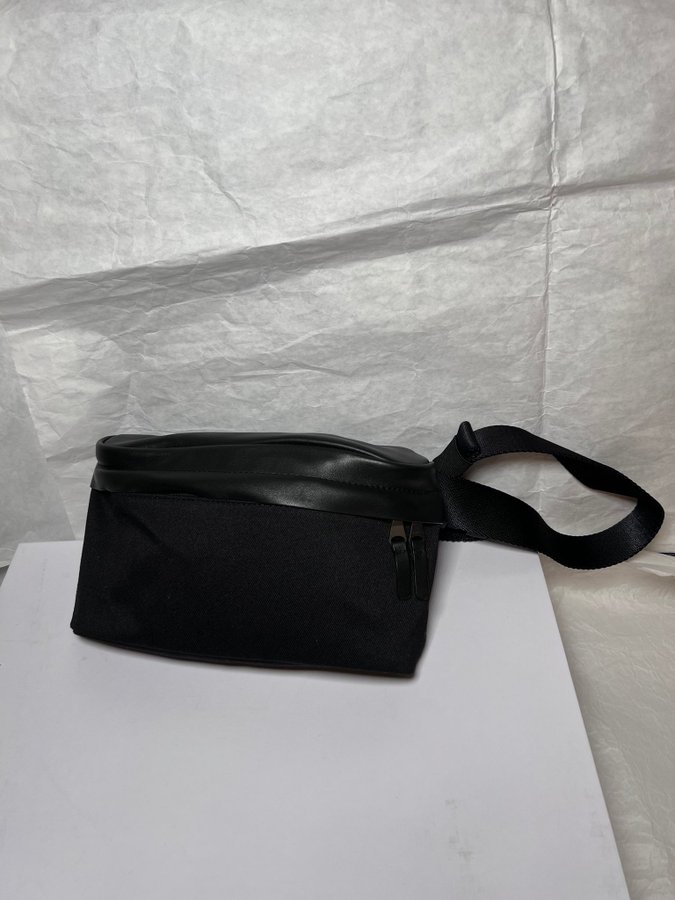 ARKET Black Leather-Detail Crossbody Bag