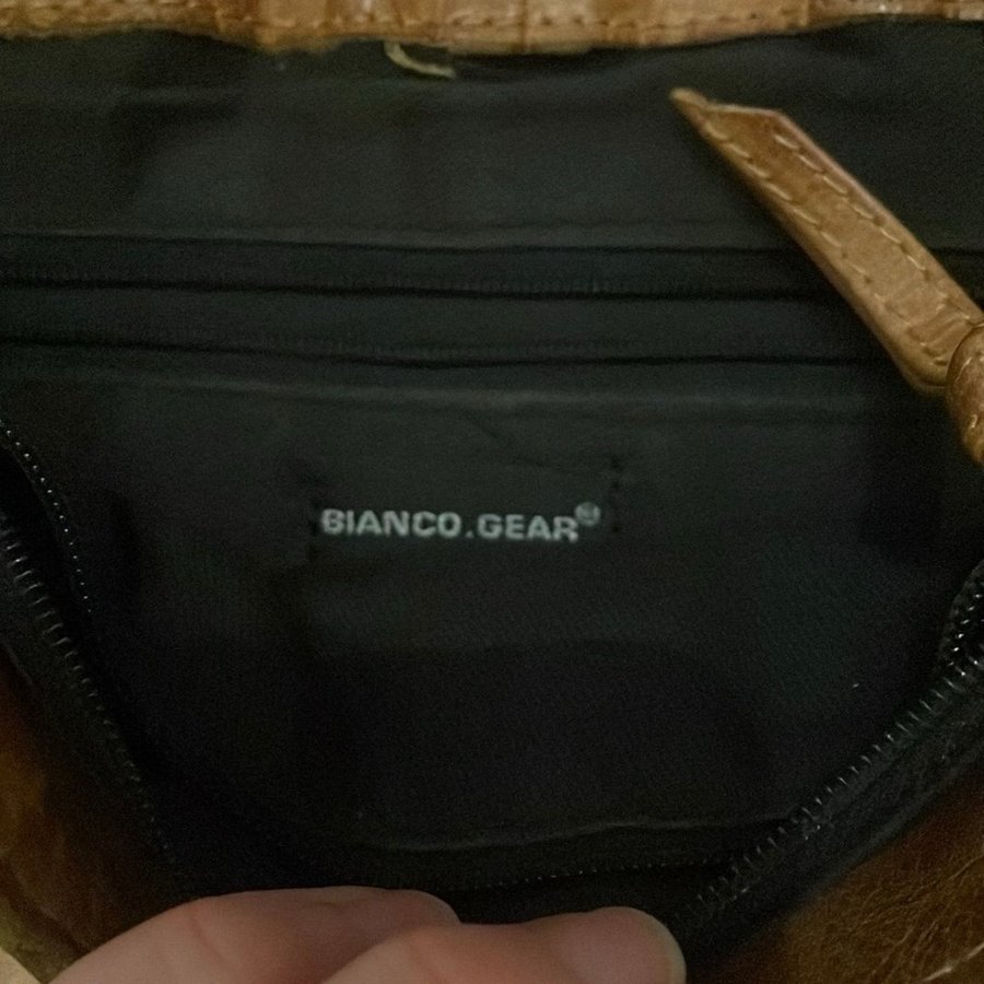 Vintage, Bianco Gear, axelrem väska i läder