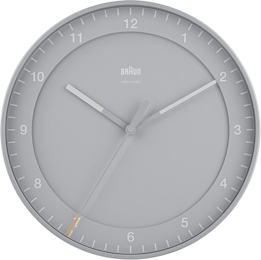 Braun Classic Analogue Radio Controlled Wall Clock Väggklocka Grå - 30CM Klocka