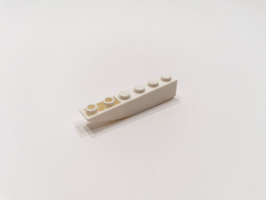 Lego - slope - curved - böjd - inverted - 6x1 - part 42023 - vit