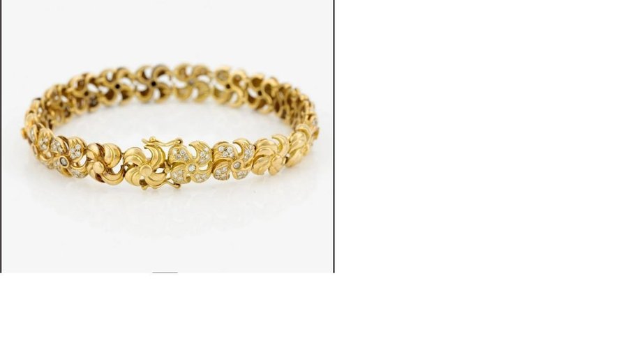 Armlänk 18K guld med briljantslipade diamanter?