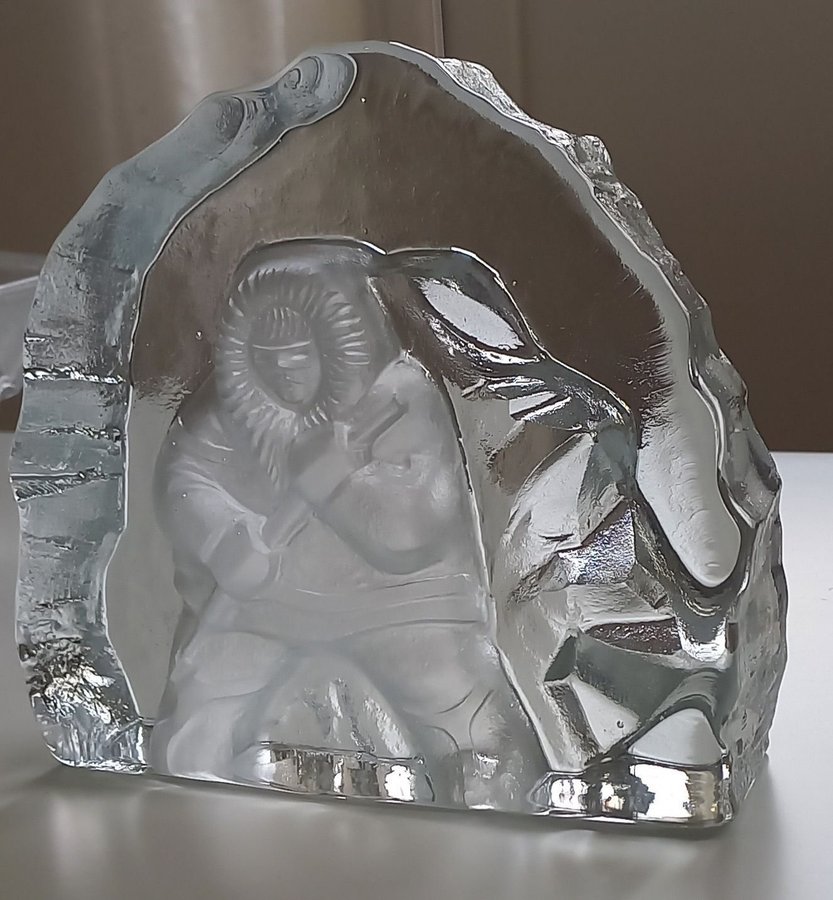 Glasblock SEA glasbruk inuit Kosta Sweden vintage glas skulptur eskimå retro is