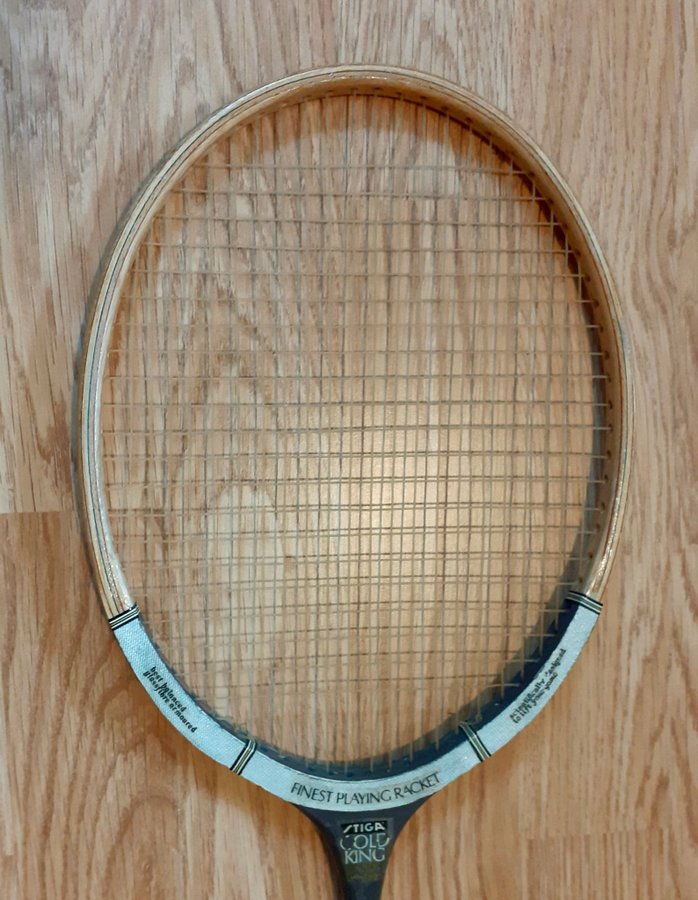 Vintage badminton racket - Stiga Gold King, med Dunlop spännram.