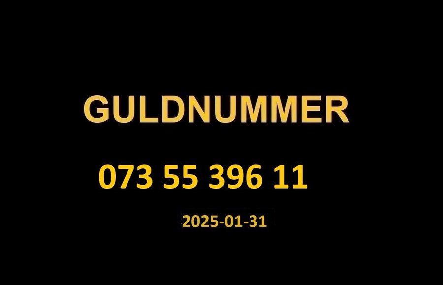 073 55 396 11 GULDNUMMER mobilnummer telefonnummer kontantkort nummer guld