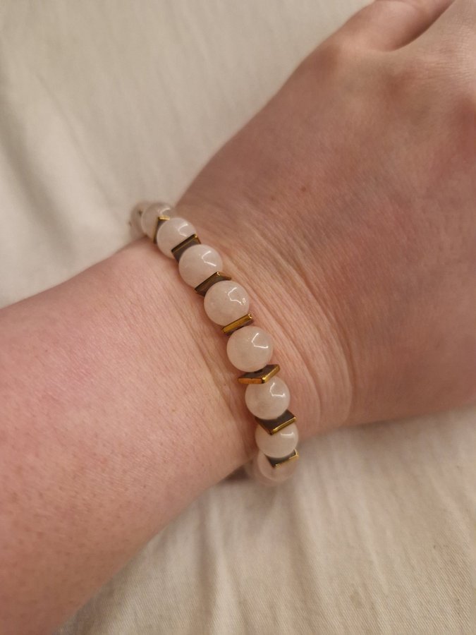 Rose quartz beads armband