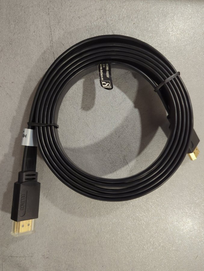 Deltaco HDMI-1020F HDMI-kabel 2 m HDMI 3D kompatibilitet High speed med Ethernet