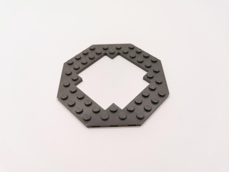 Lego - plate - 10x10 - octagonal - part 6063 - mörkgrå (bluish)