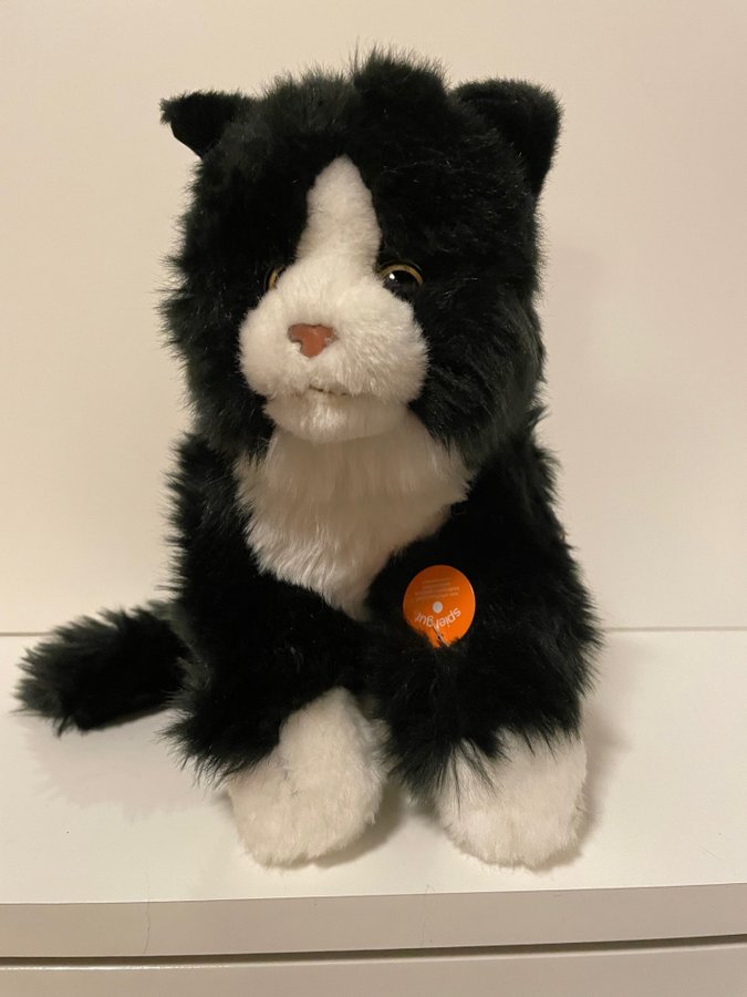 Svartvit katt Teddy Hermann Collection 24 cm lång 20 cm hög