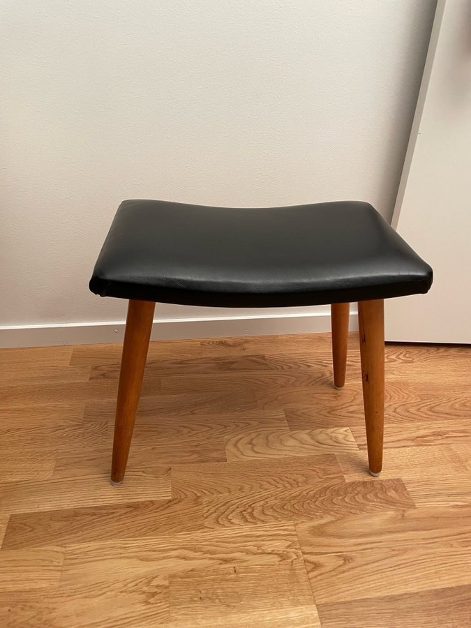 Vintage Teak Pall Sittpall Fotpall Galon Trä 50/60-Tal Retro