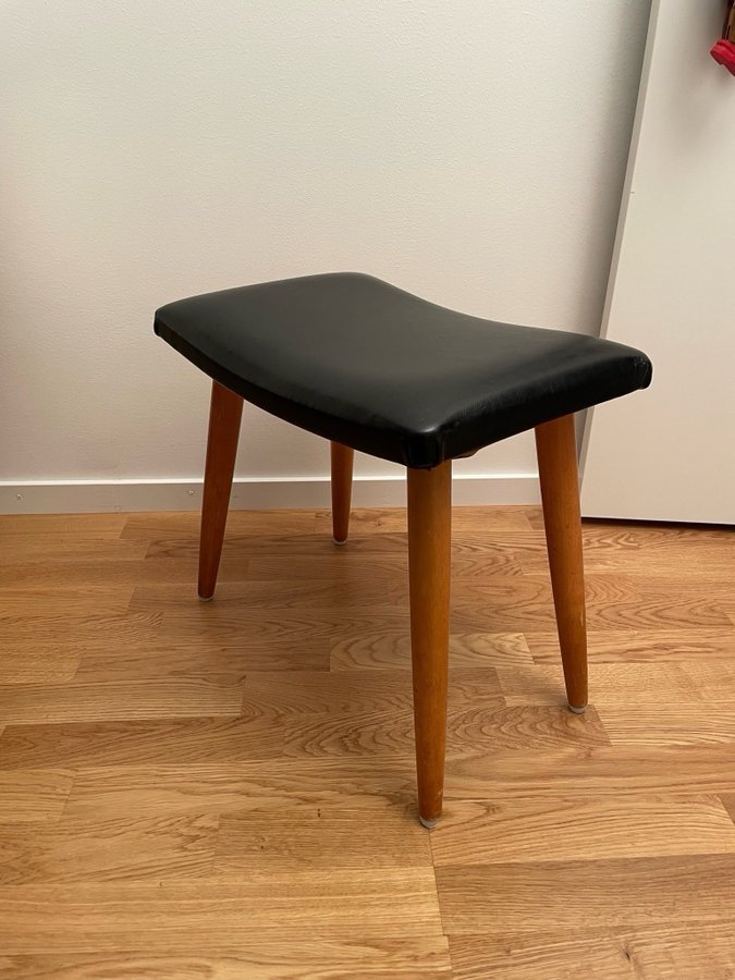 Vintage Teak Pall Sittpall Fotpall Galon Trä 50/60-Tal Retro