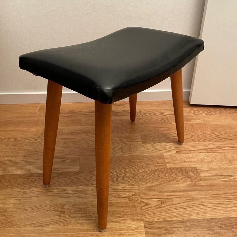 Vintage Teak Pall Sittpall Fotpall Galon Trä 50/60-Tal Retro