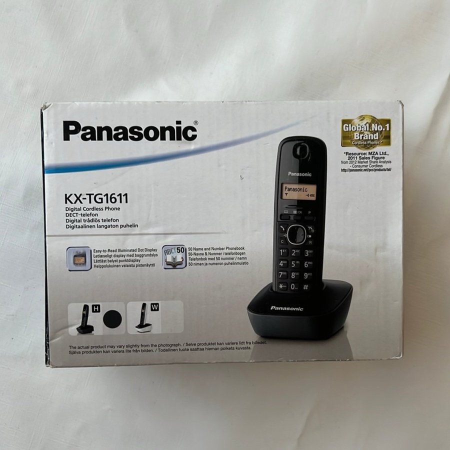 Panasonic KX-TG1611 - Trådlös telefon med nummerpresentation - DECT - svart