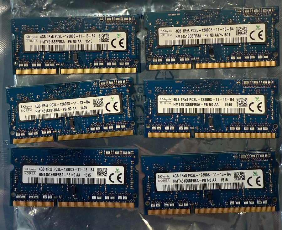 6st SO-Dimm 4GB DDR3 12800