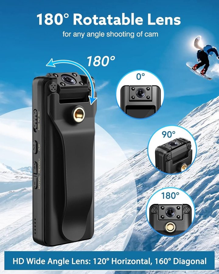 Boblov A22 Bodycam med 1080P HD-upplösning 64GB minne ny i oöppnad förpackning!