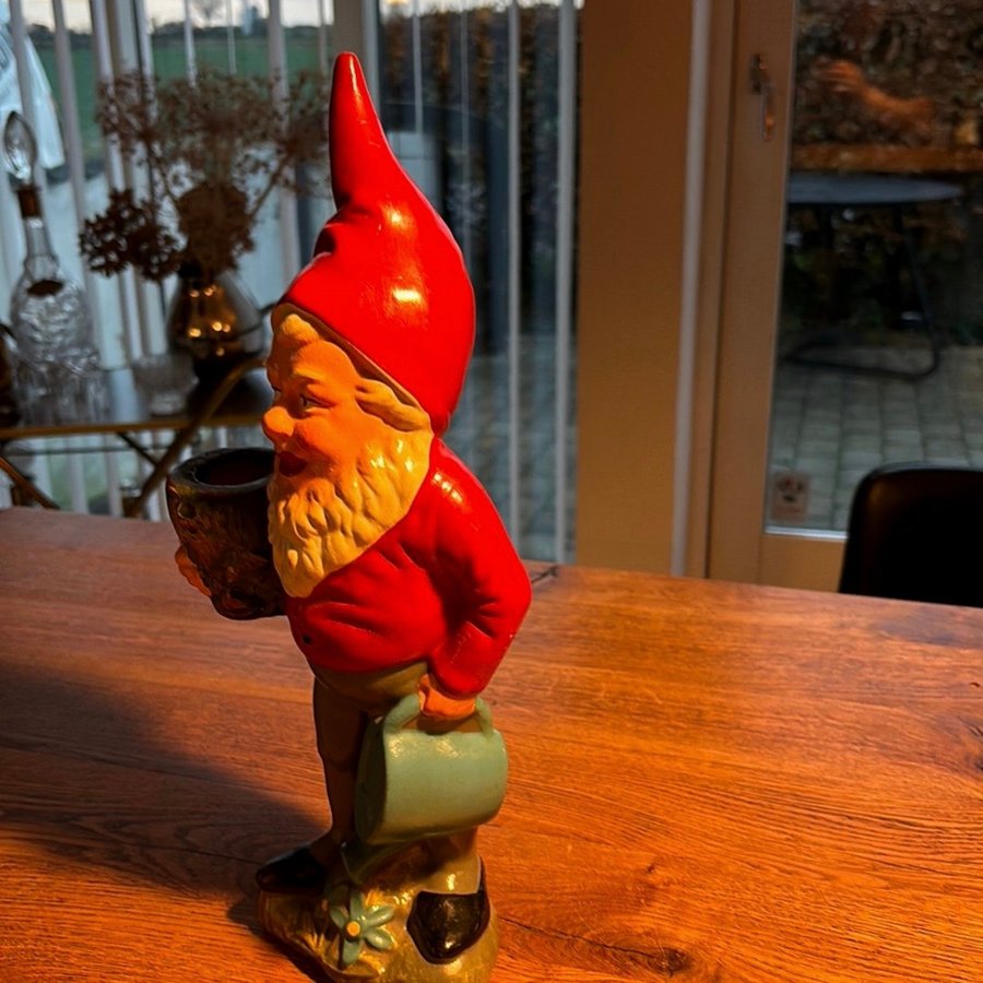 Gammel terracotta nisse Figur