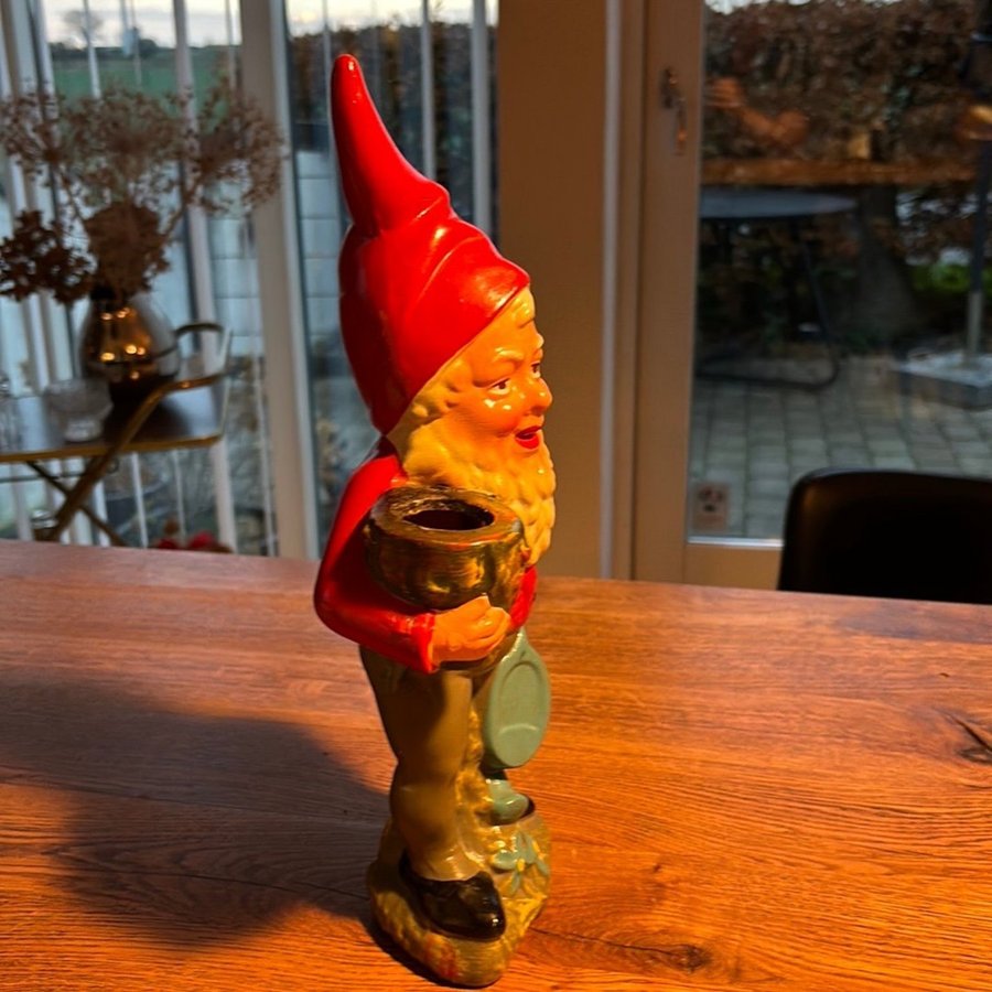 Gammel terracotta nisse Figur