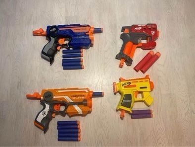 4 st Nerf Pistoler med tillbehör