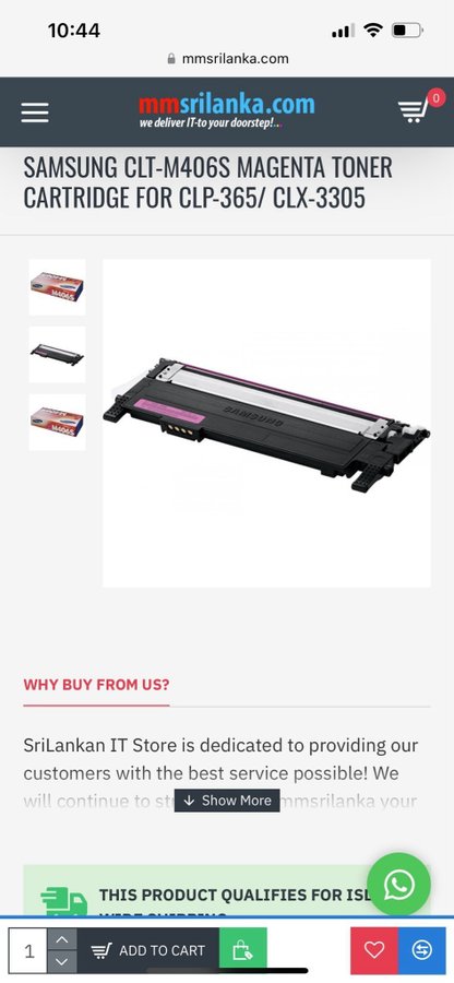 Samsung CLT-M406S Magenta Toner Cartridge