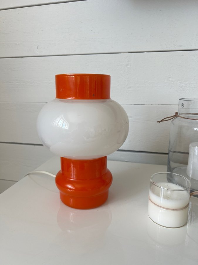 Vintage retro Italiensk 70-tal orange bordslampa