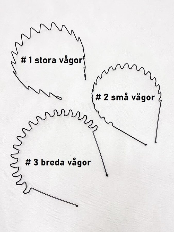 Svart Kam diadem i metall nr 3