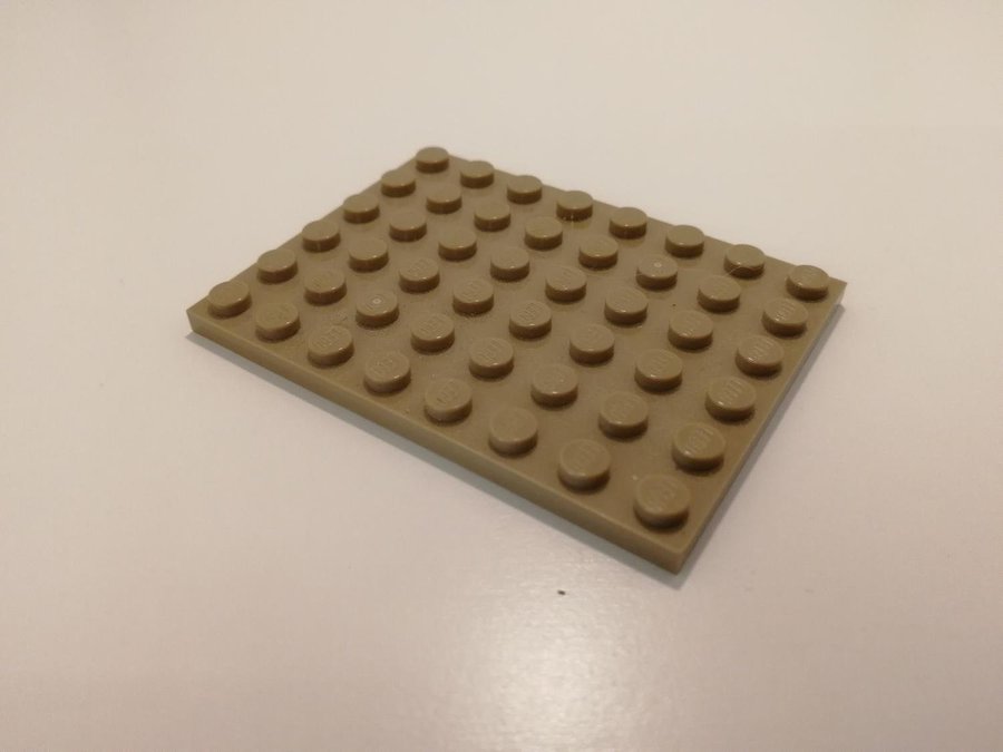 Lego - platta - plate - 6x8 - part 3036 - biege (dark tan)