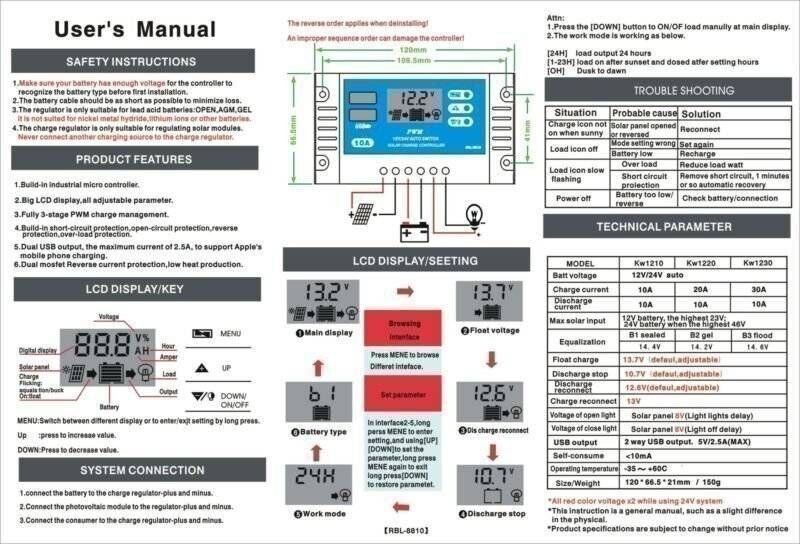 Nytt 30A Automatiska solkontroller Charge Controller