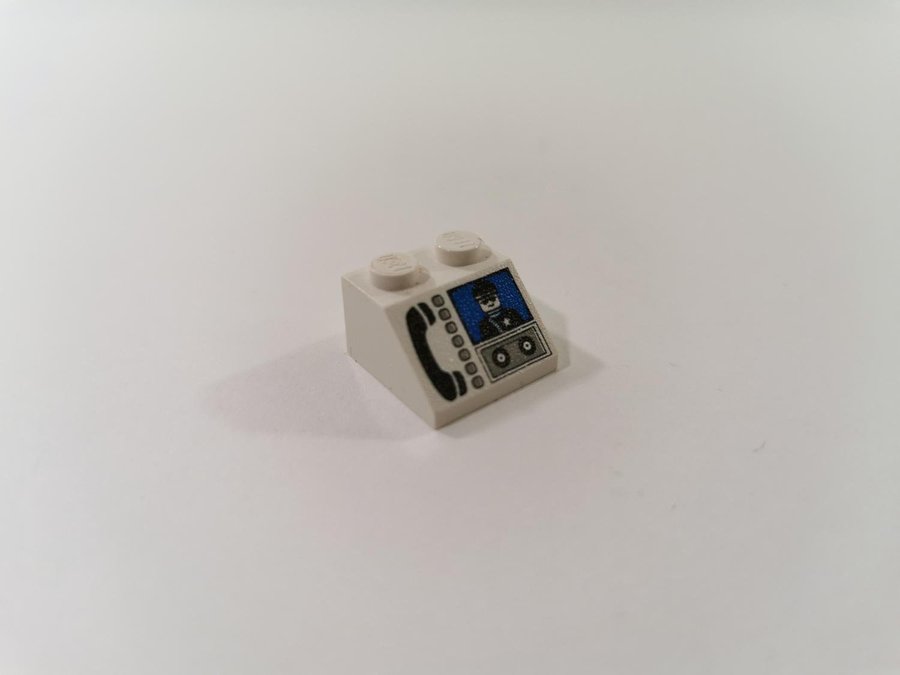 Lego - tryck - slope - 2x2 - 3039 - telefon - vit