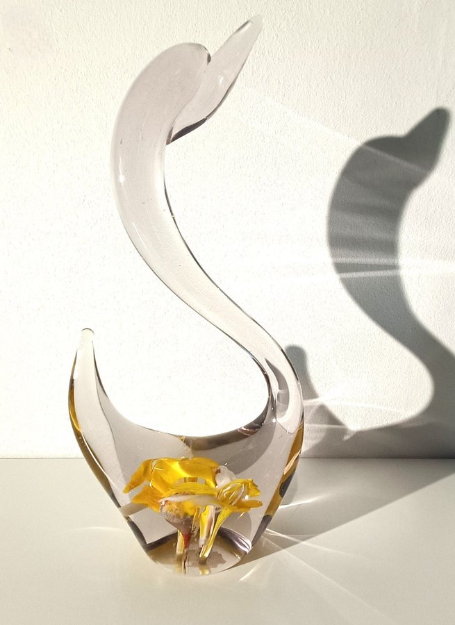 Swan Glass (Murano) Glass Swan Sculpture