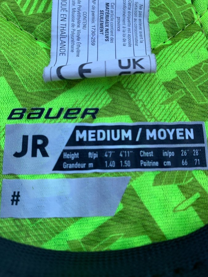 Bauer Vapor 3X Jr Ishockey Axelskydd Medium