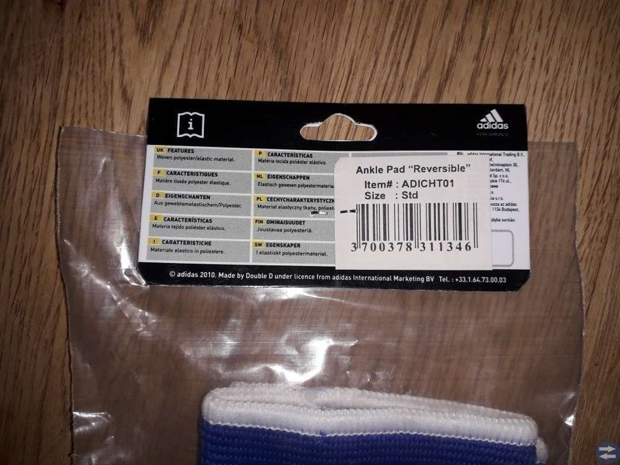 10st par. Helt nya -Ankle Pads-Adidas, Blå/Röd. One Size.