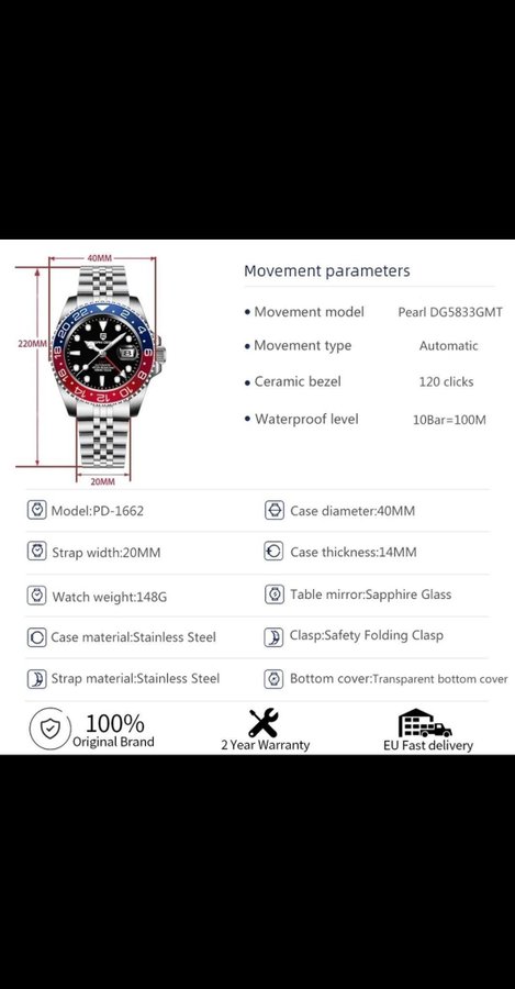 Pagani Design GMT 40mm Automatisk